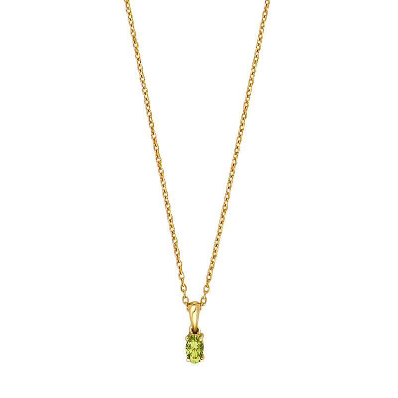 14 Karat Guld Vedhæng med Peridot - Eksklusiv Halskæde