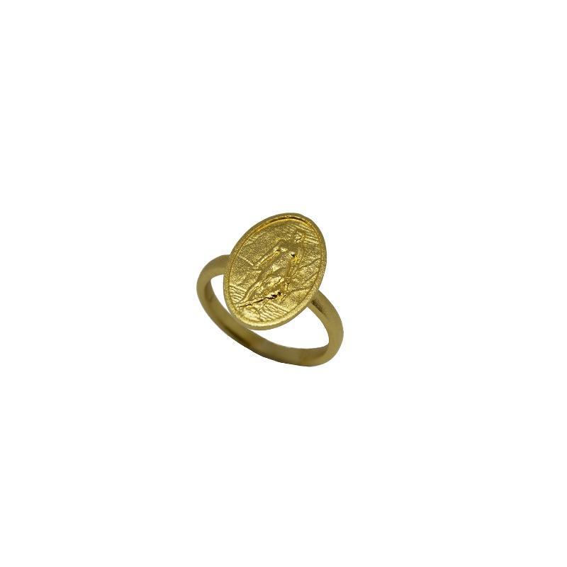 Magisk ring i forgyldt sølv med færøsk design