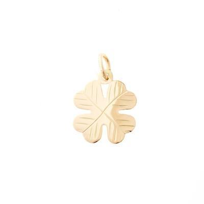 14 Karat Guld Vedhæng med Firkløver - 13 x 13 mm