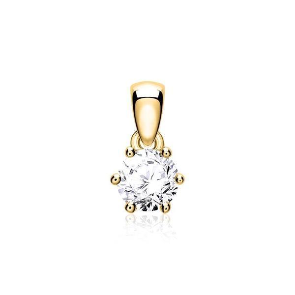 14 Kt Guld Vedhæng med Diamant - 0,10 Ct Tilbud