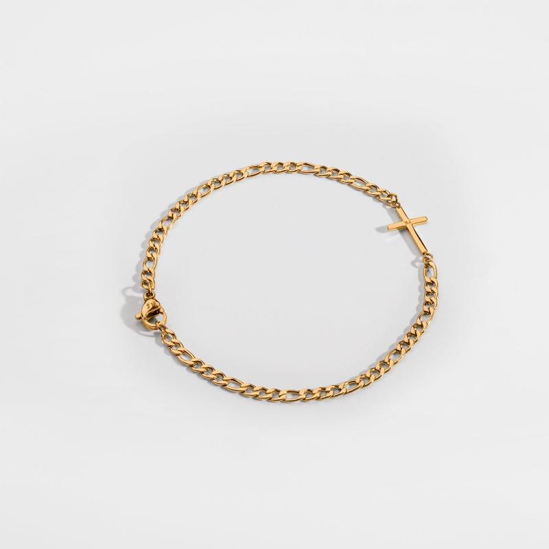 Antik Kors Armbånd i Guldtonet - Elegant Herresmykke