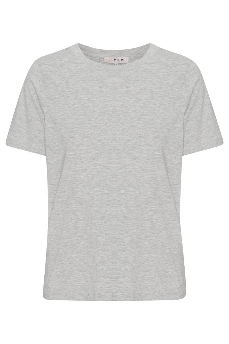A-view – T-shirt Stabil Top Ss – Lys Grå Melange Udsalg