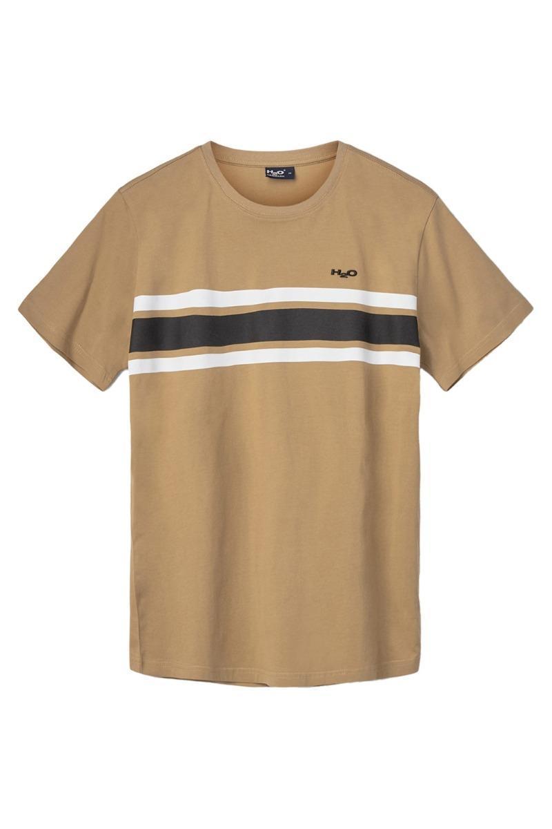 H2O Basic Gilleleje T-shirt i Beige – Udsalg!