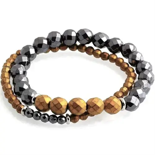 Crew Hamatit Perlearmbånd - 2 Stk.