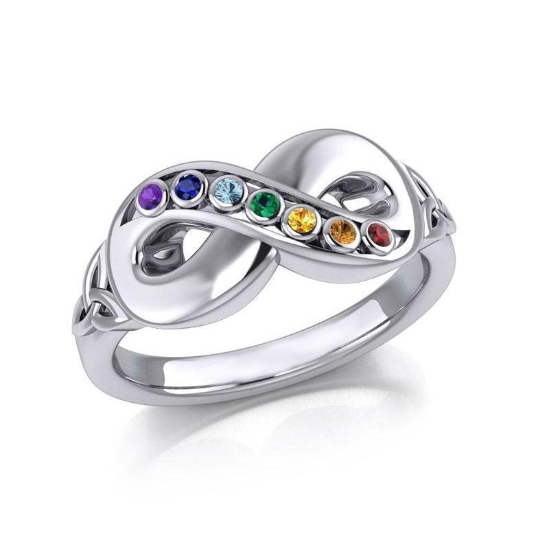 Chakra Fingerring med Uendelighedstegn - Spirituelt Smykke