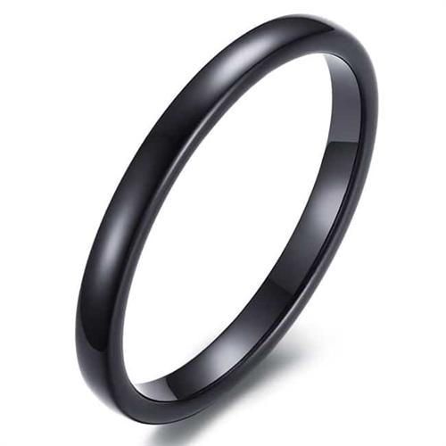 Tynd Sort Tungstenring - Unikt og Stilfuldt Tilbehør