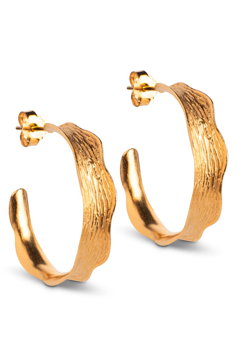 Enamel - Ane Large Hoops - Guld Øreringe til Valentinsdag