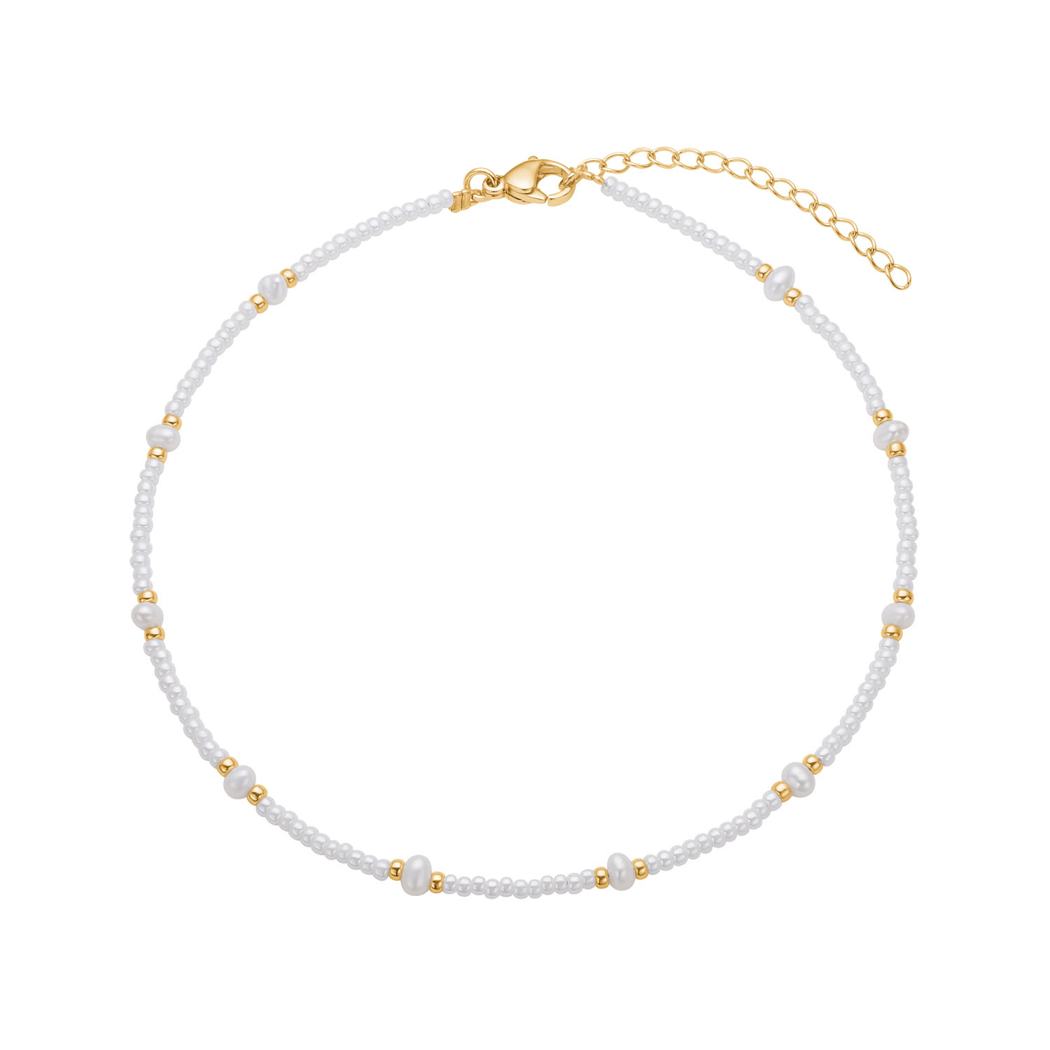 Ankelkæde I Stål Belagt Med 14 K Guld