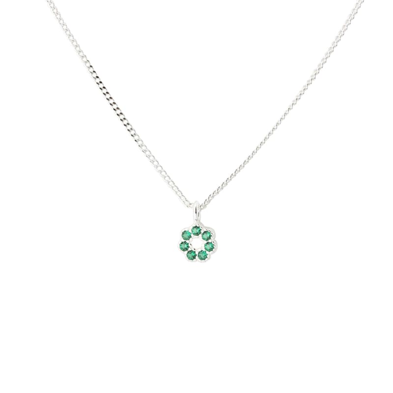Verde Flower Necklace  Silver