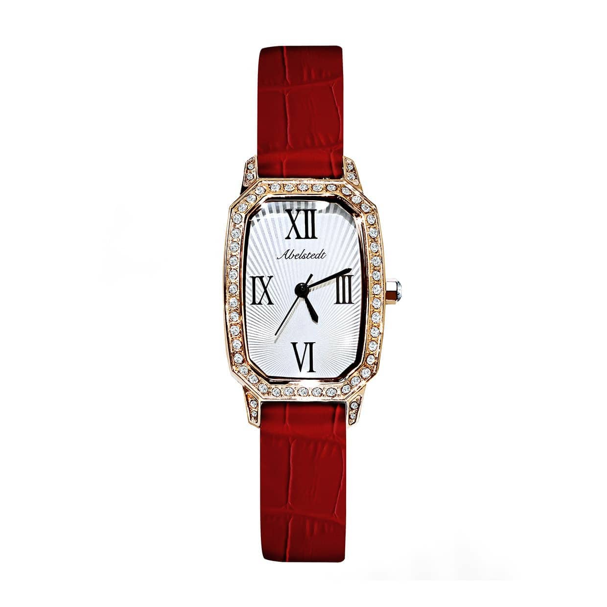 Abelstedt Emerald Ur i Rød med Forgyldt Stål - Gaveidé