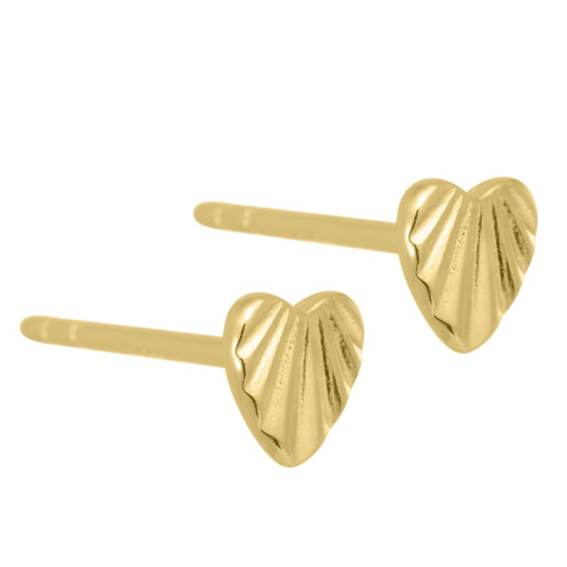 Vilma Ørestikker med Rillede Hjerter i 925 Forgyldt Sølv