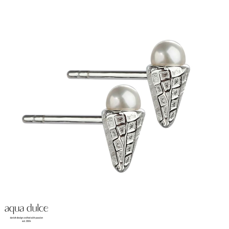 Vanilla Ørestikker i Sølv med Isvafler og Perler - Udsalg!