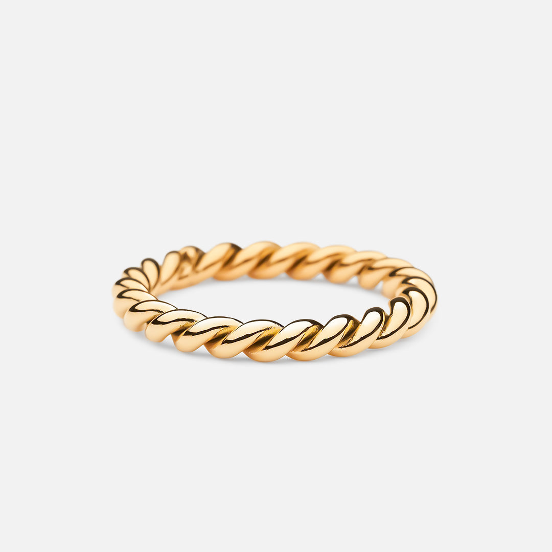 Twisted Rope Ring i 18k Guldbelægning - Eksklusiv Stil