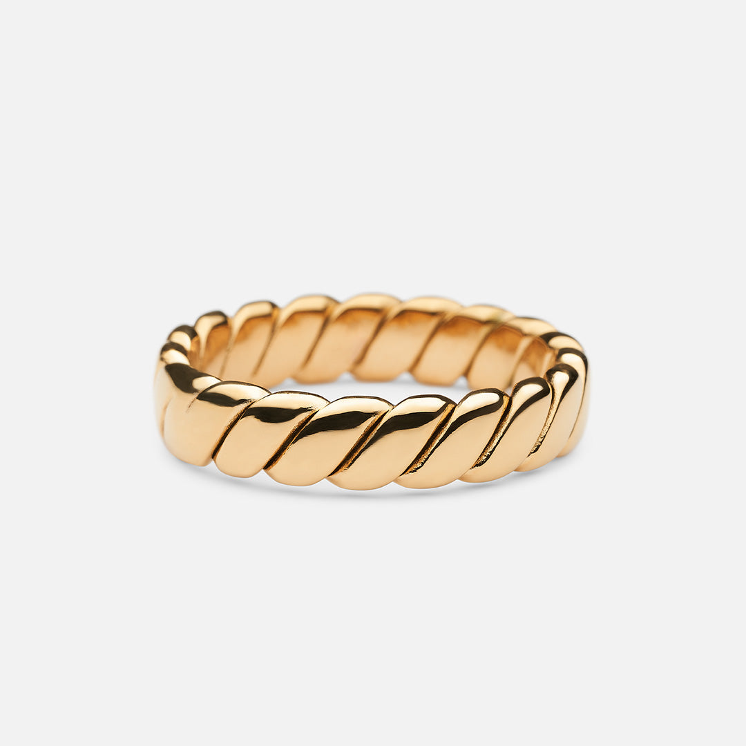 Twist Kæde Ring 18k Guldbelagt - Elegant Smykke