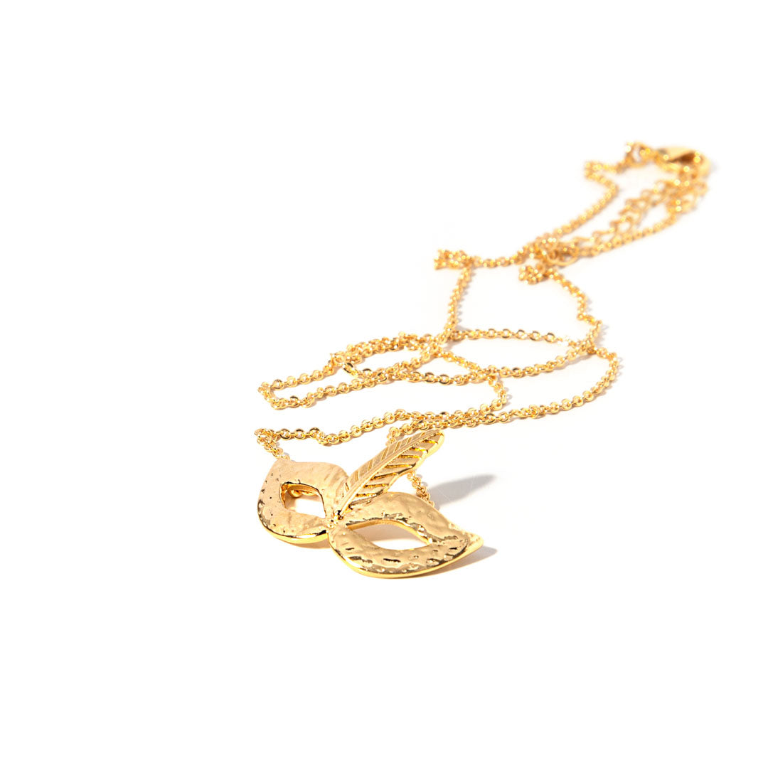 Halskæde med Maske Vedhæng - Unmasking - 18 Karat Forgyldning