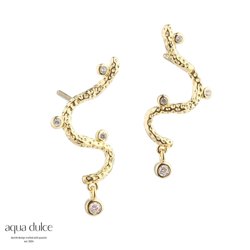 Barbara Snake Øreringe med Zirkonia - 100% Nikkelfri